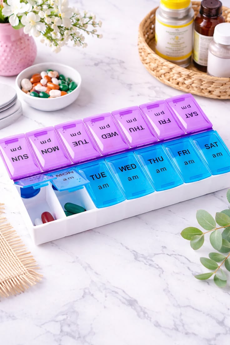 Weekly pill organizer for managing chronic medications